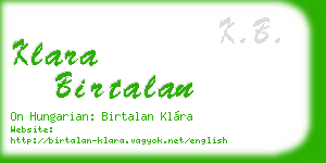 klara birtalan business card